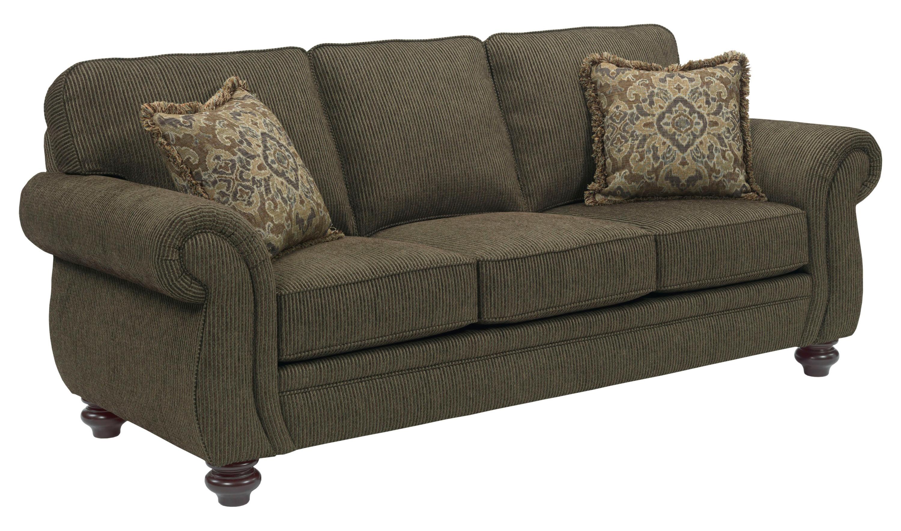 Broyhill Express Cassandra Traditional Sofa with Rolled Arms and Wood